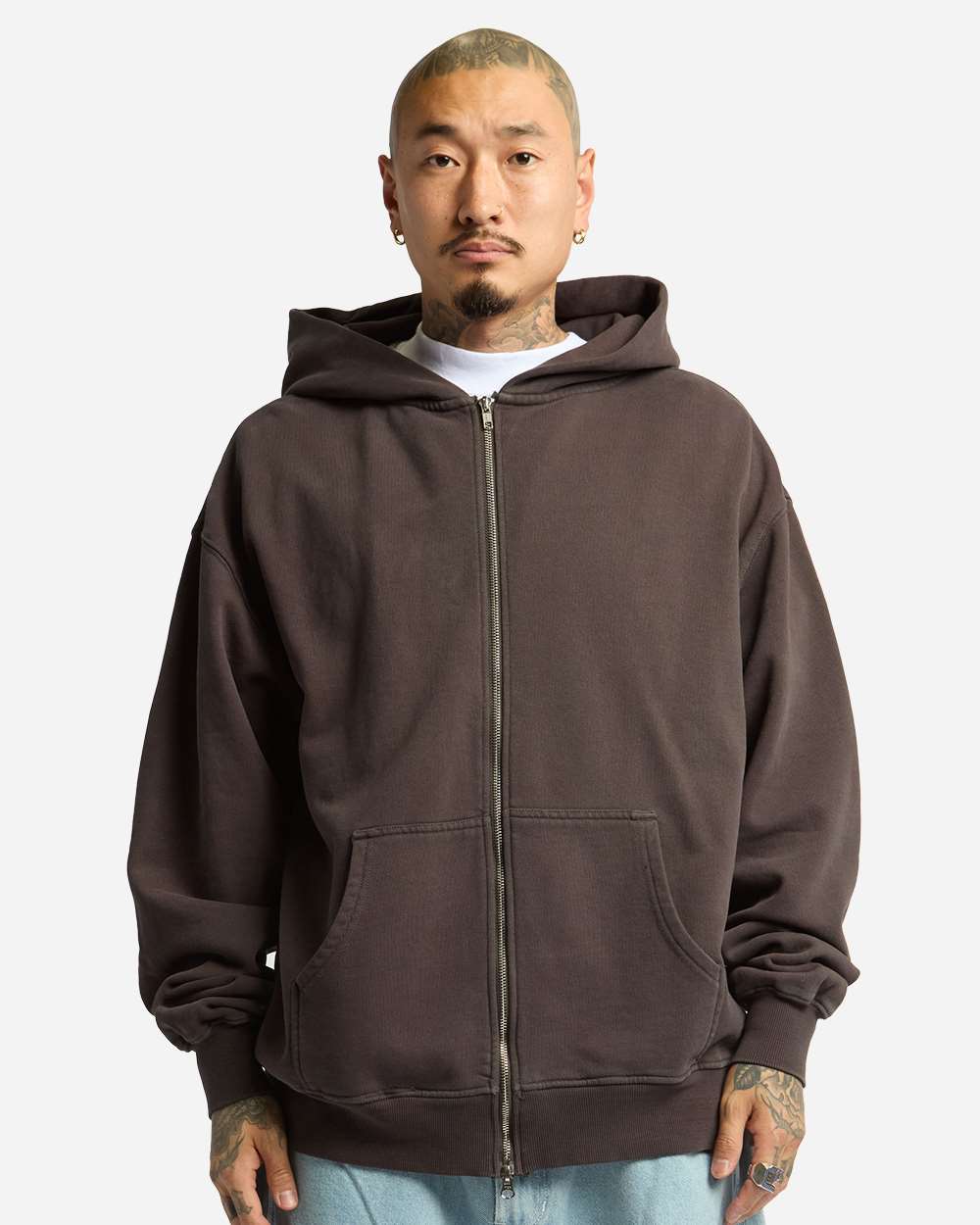 Shaka Wear Unisex Max Heavy Fleece Garment-Dyed Full-Zip Hooded Sweatshirt SHGMZ
